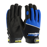 Synthetic Leather, Mechanics Gloves, Spandex, Double Stitched, Hook and Loop, Launderable, Elastane