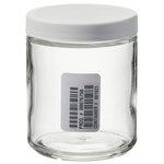 Wide-Mouth Short-Profile Clear Glass Jars with Closure