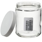 Wide-Mouth Short-Profile Clear Glass Jars with Closure