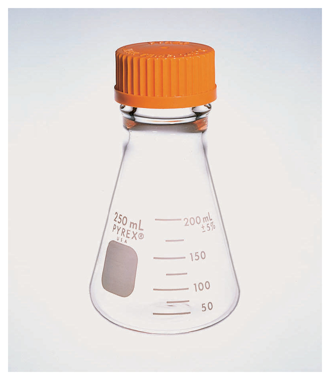 PYREX™ Graduated Wide Mouth Erlenmeyer Flasks with GL45 Screw Cap