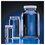 Wheaton&trade; Clear Standard Wide-Mouth Bottles: With Polyvinyl-Lined Caps